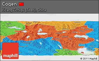 Political Panoramic Map of Coqen