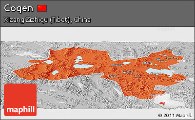 Political Panoramic Map of Coqen, lighten, desaturated