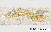 Satellite Panoramic Map of Coqen, lighten