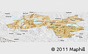 Satellite Panoramic Map of Coqen, physical outside