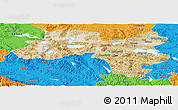 Satellite Panoramic Map of Coqen, political outside