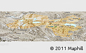 Satellite Panoramic Map of Coqen, semi-desaturated