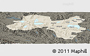 Shaded Relief Panoramic Map of Coqen, darken