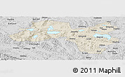 Shaded Relief Panoramic Map of Coqen, desaturated