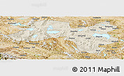 Shaded Relief Panoramic Map of Coqen, satellite outside