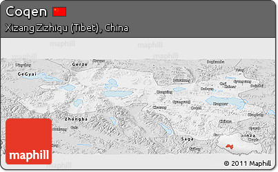 Silver Style Panoramic Map of Coqen