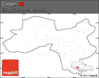 Blank Simple Map of Coqen, cropped outside, no labels