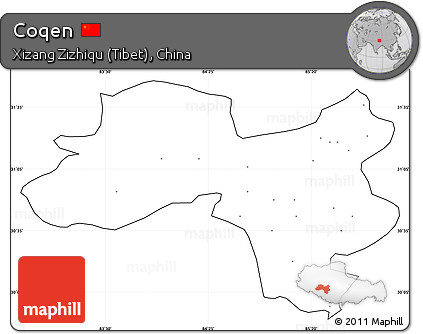 Blank Simple Map of Coqen, cropped outside, no labels