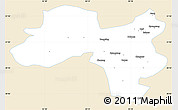 Classic Style Simple Map of Coqen, single color outside