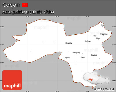 Gray Simple Map of Coqen, cropped outside