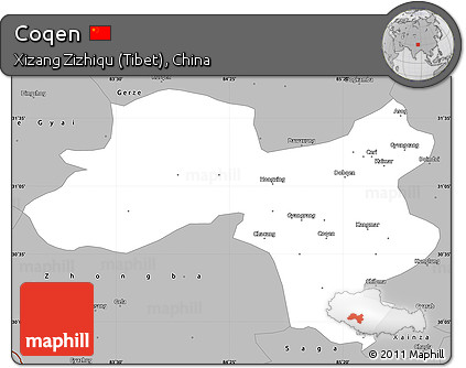 Gray Simple Map of Coqen