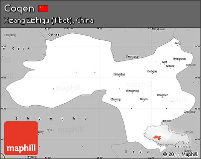 Gray Simple Map of Coqen