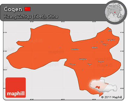 Political Simple Map of Coqen, cropped outside