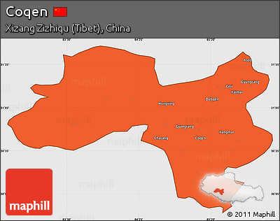 Political Simple Map of Coqen, cropped outside