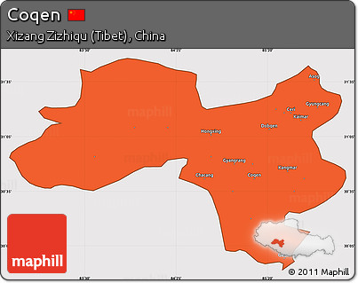 Political Simple Map of Coqen, cropped outside