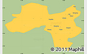 Savanna Style Simple Map of Coqen, single color outside