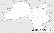 Silver Style Simple Map of Coqen, cropped outside