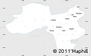 Silver Style Simple Map of Coqen, single color outside