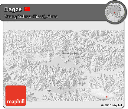 Physical 3D Map of Dagze, lighten