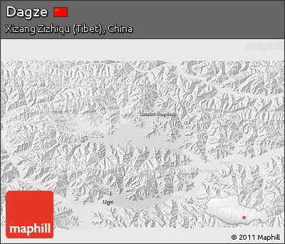 Physical 3D Map of Dagze, lighten