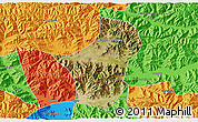Satellite 3D Map of Dagze, political outside