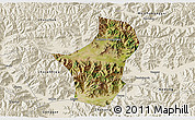 Satellite 3D Map of Dagze, shaded relief outside