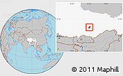 Gray Location Map of Dagze, highlighted parent region