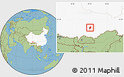 Savanna Style Location Map of Dagze, highlighted country