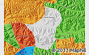 Physical Map of Dagze, political outside