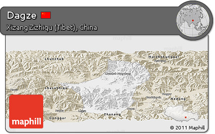 Classic Style Panoramic Map of Dagze
