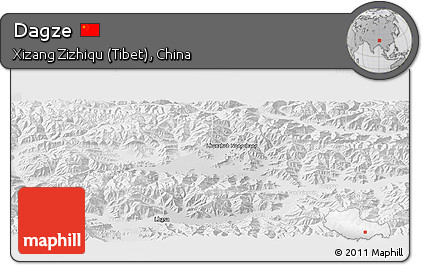 Physical Panoramic Map of Dagze, lighten