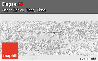 Physical Panoramic Map of Dagze, lighten