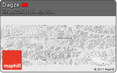 Physical Panoramic Map of Dagze, lighten