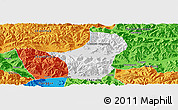 Physical Panoramic Map of Dagze, political outside