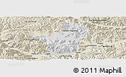 Physical Panoramic Map of Dagze, shaded relief outside