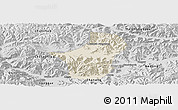 Shaded Relief Panoramic Map of Dagze, desaturated