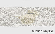 Shaded Relief Panoramic Map of Dagze, lighten