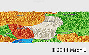 Shaded Relief Panoramic Map of Dagze, political outside
