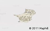 Shaded Relief Panoramic Map of Dagze, single color outside
