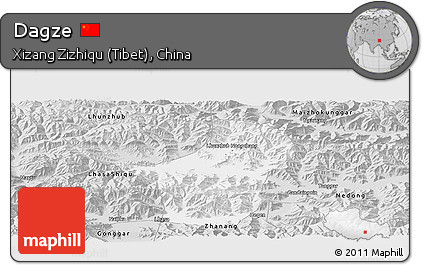 Silver Style Panoramic Map of Dagze