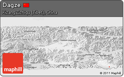 Silver Style Panoramic Map of Dagze