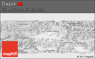 Silver Style Panoramic Map of Dagze