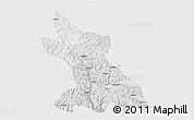 Physical 3D Map of Dengqen, single color outside