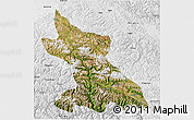 Satellite 3D Map of Dengqen, physical outside