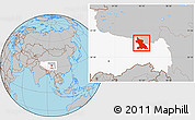 Gray Location Map of Dengqen, highlighted parent region