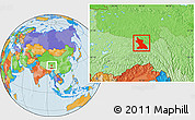 Political Location Map of Dengqen