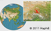 Satellite Location Map of Dengqen