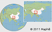Savanna Style Location Map of Dengqen, highlighted country, within the entire country