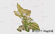 Satellite Map of Dengqen, cropped outside