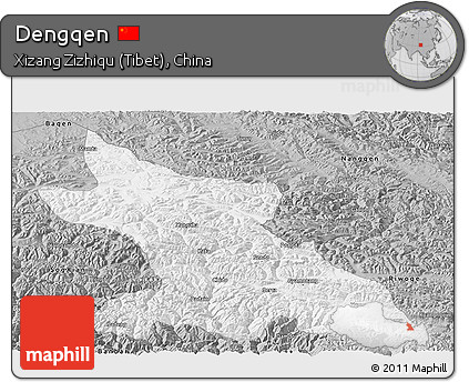 Gray Panoramic Map of Dengqen